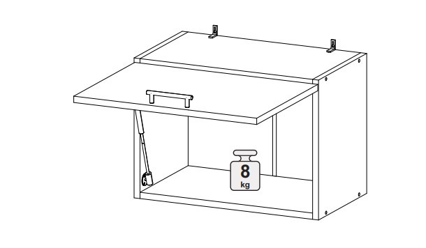 Шкаф верхний 500 горизонтальный Олива металлик