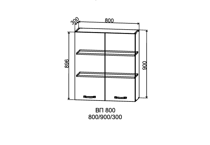 Шкаф верхний 800/900 Мелисса