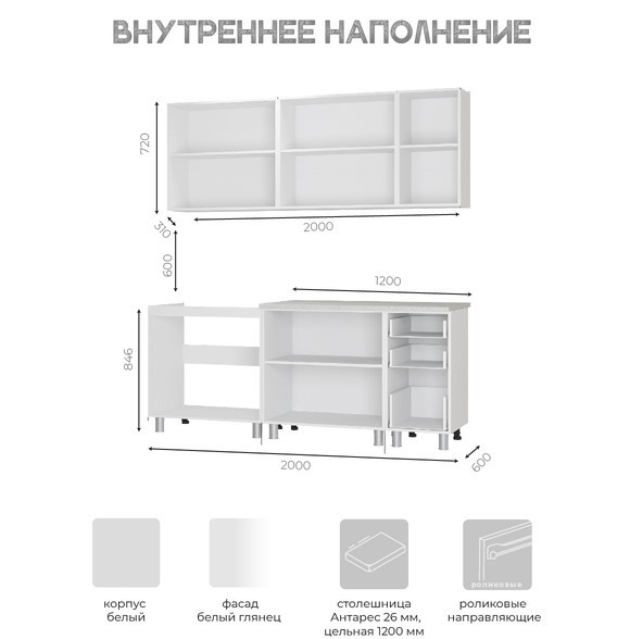 Кухонный гарнитур 2,0 м Дина