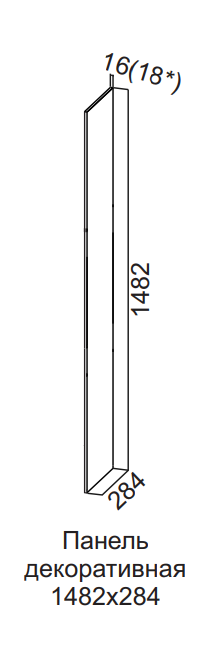 Панель декоративная (без фрезеровки) 1482х284 ПН400/500/600(912) Квадро СВ