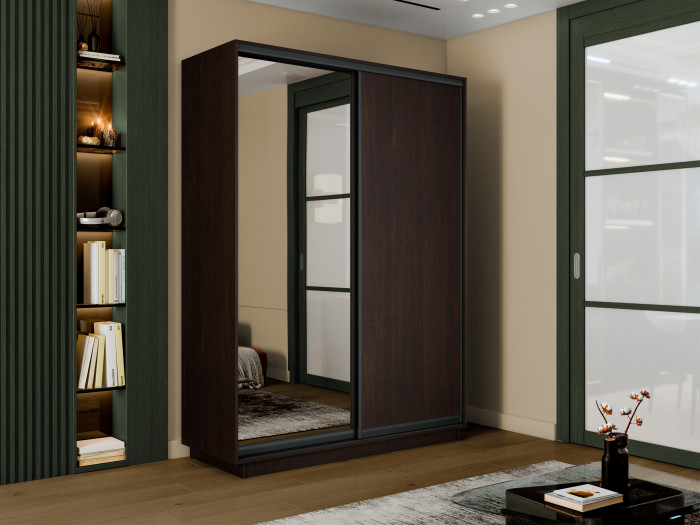 Шкаф купе 2-х дв. ДСП и зеркало 1200/2200/600 Экспресс 2