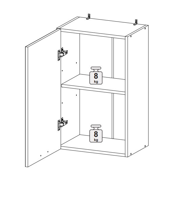 Шкаф верхний 500 со стеклом Олива глянец
