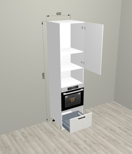 Пенал 600/2400 под духовой шкаф и микроволновую печь Санвут