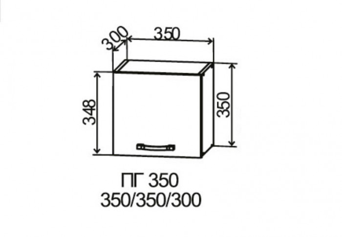 Шкаф верхний 350 горизонтальный Марсель Гола