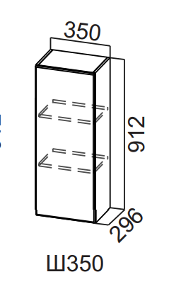 Шкаф навесной 350/912 Квадро СВ