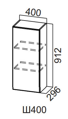 Шкаф навесной 400/912 Квадро СВ