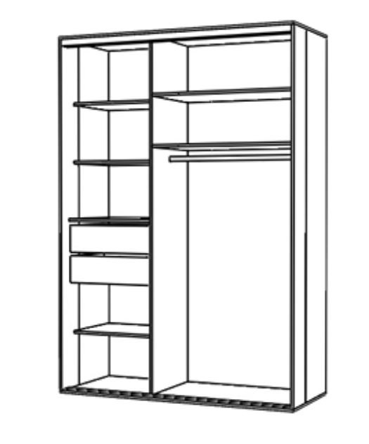 Шкаф купе с ящиками Конго