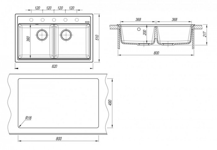 Мойка для кухни Липси 820