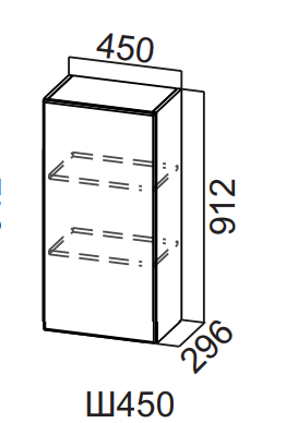 Шкаф навесной 450/912 Квадро СВ