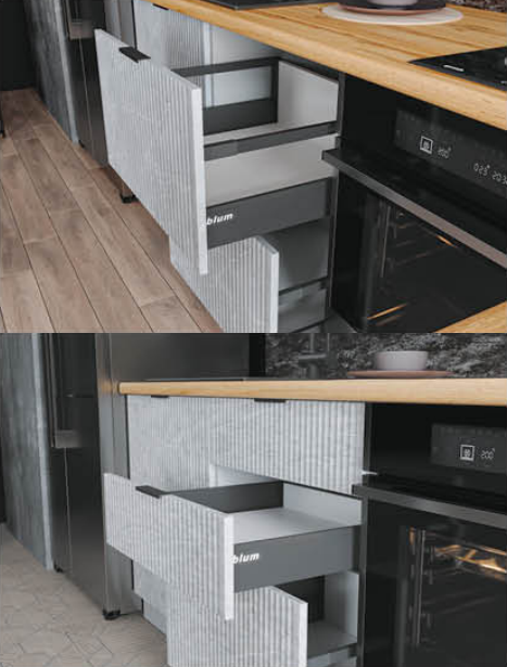 Шкаф нижний 500 3 ящика тандембокс Квадро (ДСВ)