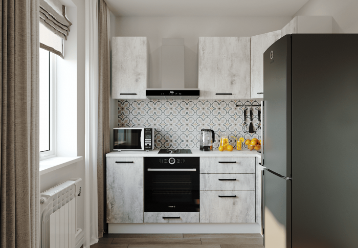 Кухонный гарнитур угловой Пайн-2200х1000 (стол. 26 мм)