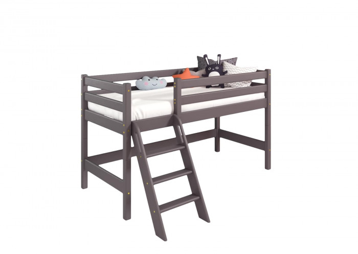 Низкая кровать Соня с наклонной лестницей вариант 12