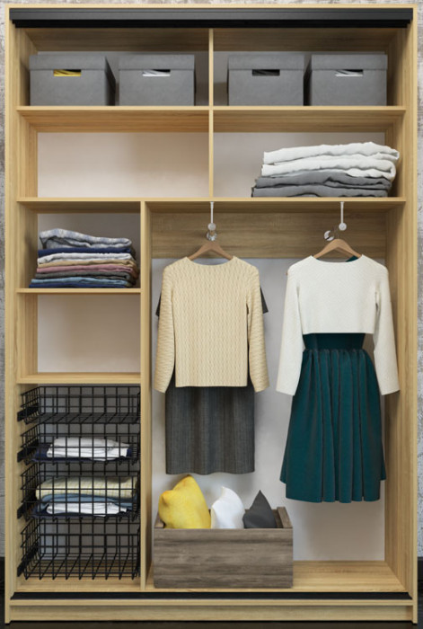 Шкаф купе Лофт 1600 глубина 470 фасад МДФ белый глянец 3г