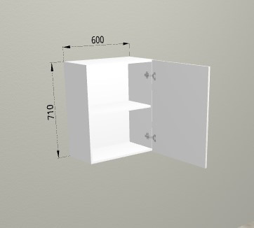 Шкаф навесной 600 1 дверь Санвут МДФ