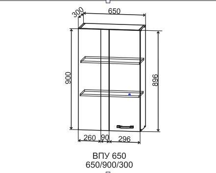 Шкаф верхний угловой 650/900 Марсель Гола