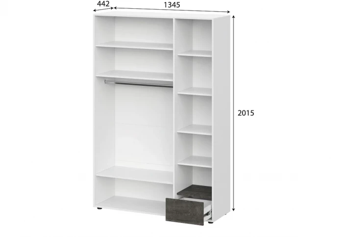 Шкаф комбинированный трехстворчатый Анри