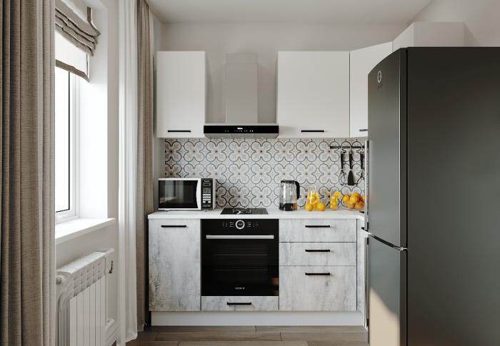 Кухонный гарнитур угловой Бланка-2200х1000 (стол. 26 мм)