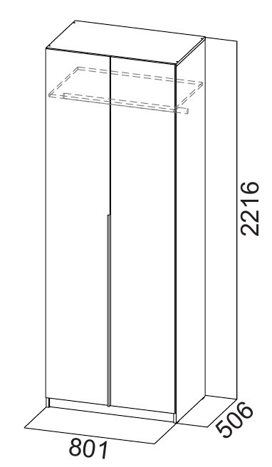 Шкаф 2-х створчатый 800 ШК-5 с полками