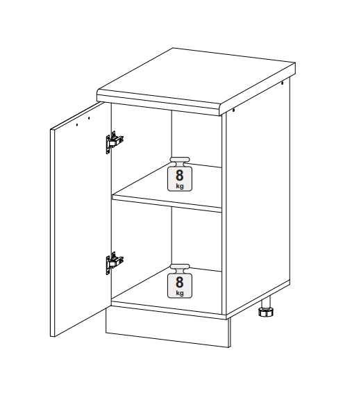Шкаф нижний 450 Олива глянец