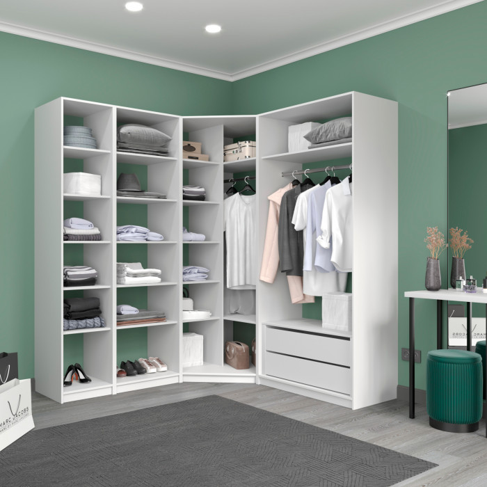 Угловая гардеробная Е1