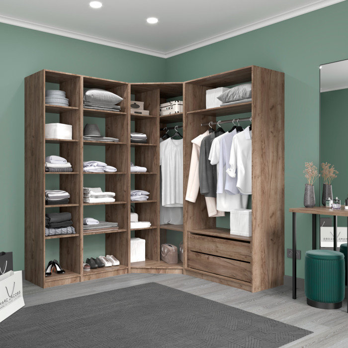 Угловая гардеробная Е1
