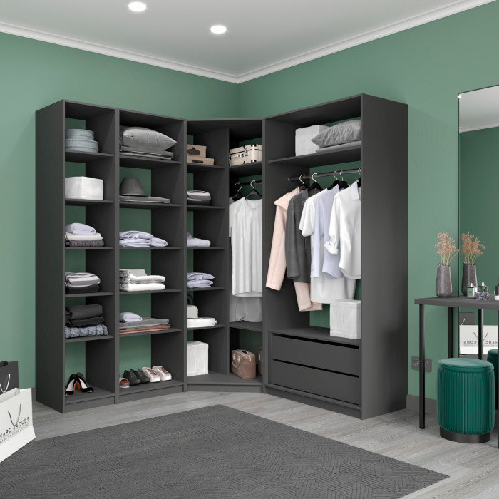 Угловая гардеробная Е1