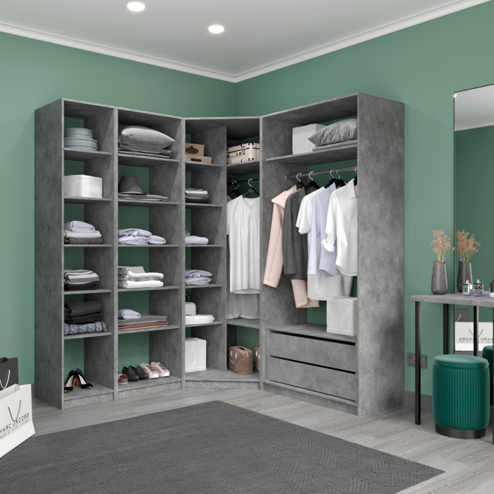 Угловая гардеробная Е1