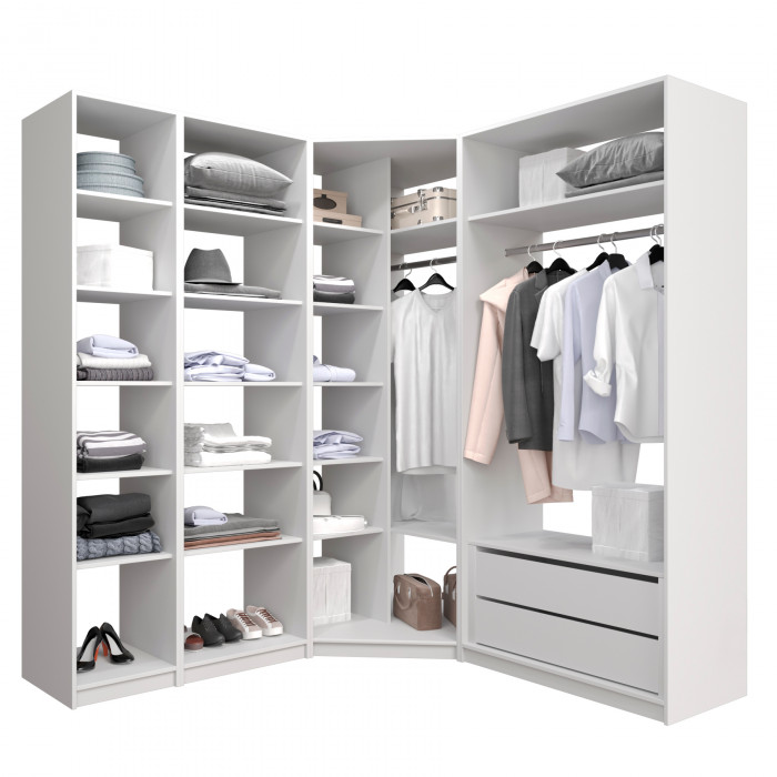 Угловая гардеробная Е1