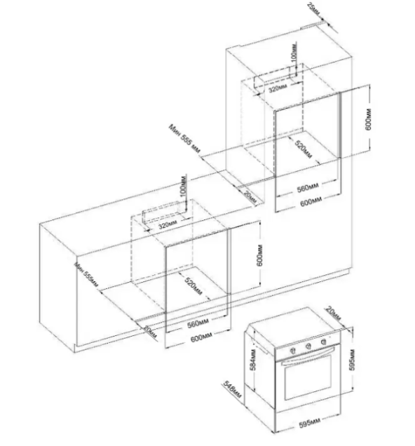 Электрический духовой шкаф Evelux EO 635 PW