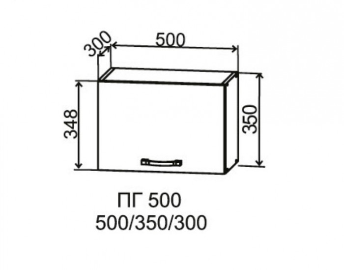 Шкаф верхний 500 горизонтальный Марсель Гола