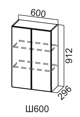 Шкаф навесной 600/912 Квадро СВ