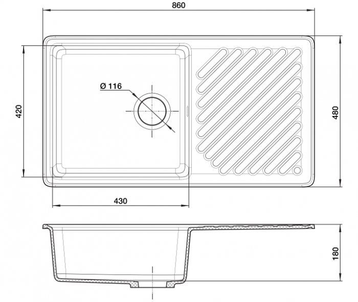 Мойка для кухни GranFest-Quarz ZL-53