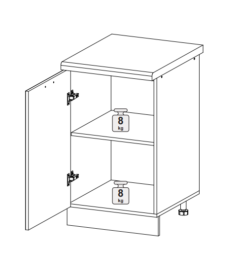 Шкаф нижний 500 Олива глянец