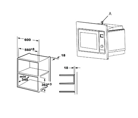 Встраиваемая микроволновая печь Evelux MW 20 W