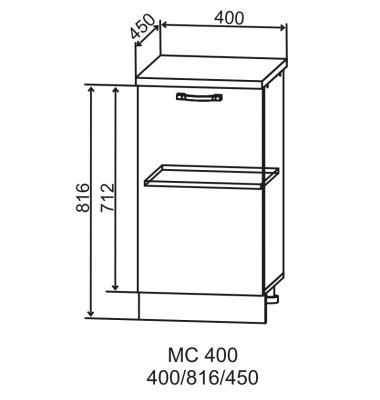 Шкаф нижний 400 малой глубины Фортуна ДСВ
