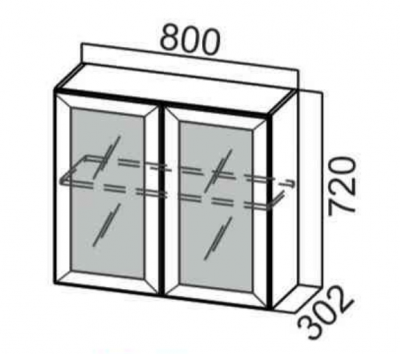 Шкаф навесной 800/720 рамочный фасад Сетка РМДФ
