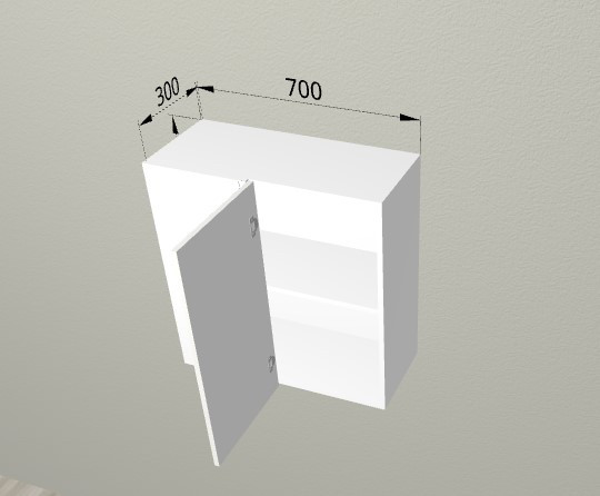 Шкаф навесной 700 угловой Санвут МДФ