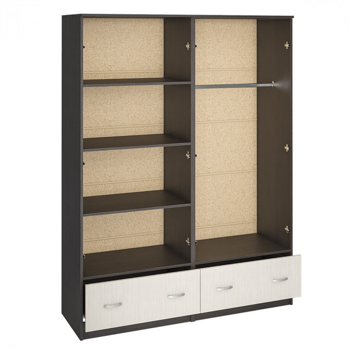 Шкаф 4-х створчатый с зеркалом Ронда