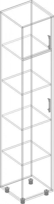 Пенал 1-ств. с антресолью Граф