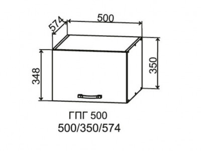 Шкаф верхний 500 горизонтальный глубокий Марсель Гола