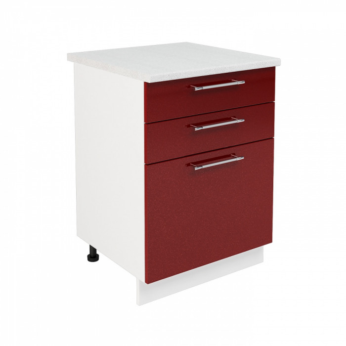 Шкаф нижний 600 с 3 ящиками Бруклин