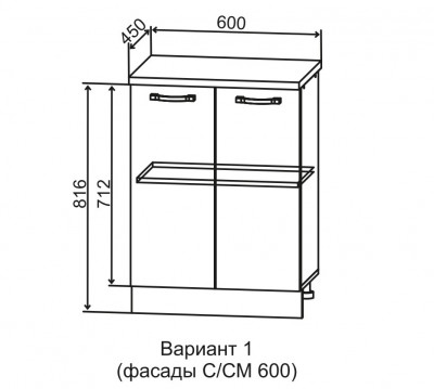 Шкаф нижний 600 малой глубины Фортуна ДСВ