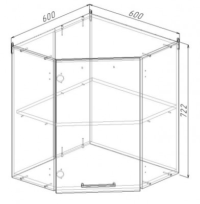 Шкаф навесной 600х600 угловой Санвут МДФ