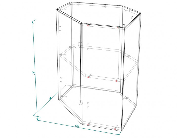 Шкаф верхний угловой ШВУ 600 Норд