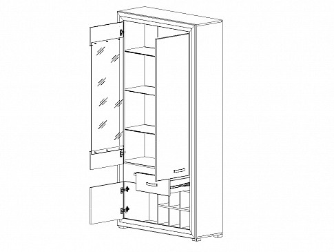 Шкаф B136-REG1W2D2S Malta