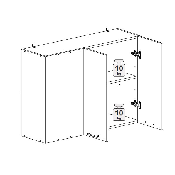 Шкаф верхний 1000 угловой со стеклом Олива металлик