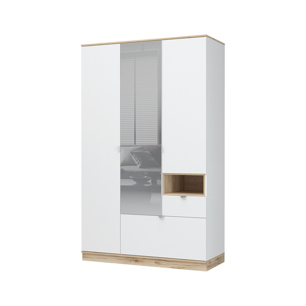 Шкаф 3-ств. с зеркалом 1350 Юкки