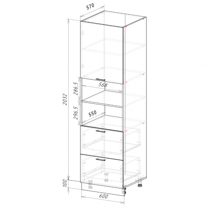 Пенал ПД600-12Я Кельн