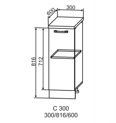 Шкаф нижний 300 Фортуна ДСВ