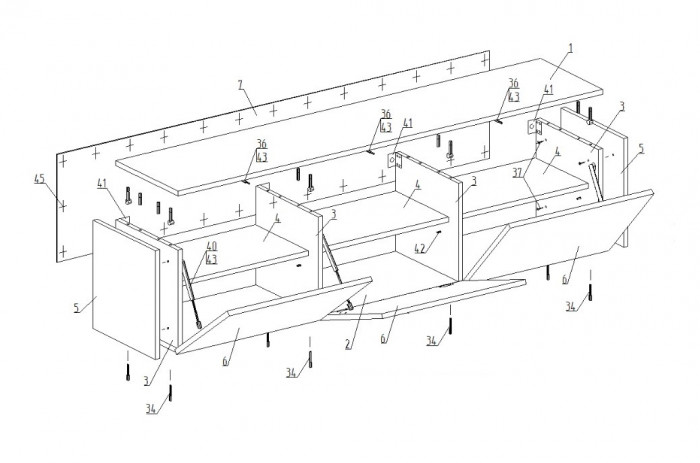 Тумба ТВ подвесная 1600 Тефия